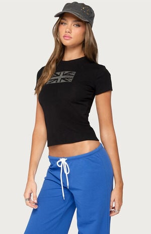 UK Girl Rhinestone T-Shirt image number 2