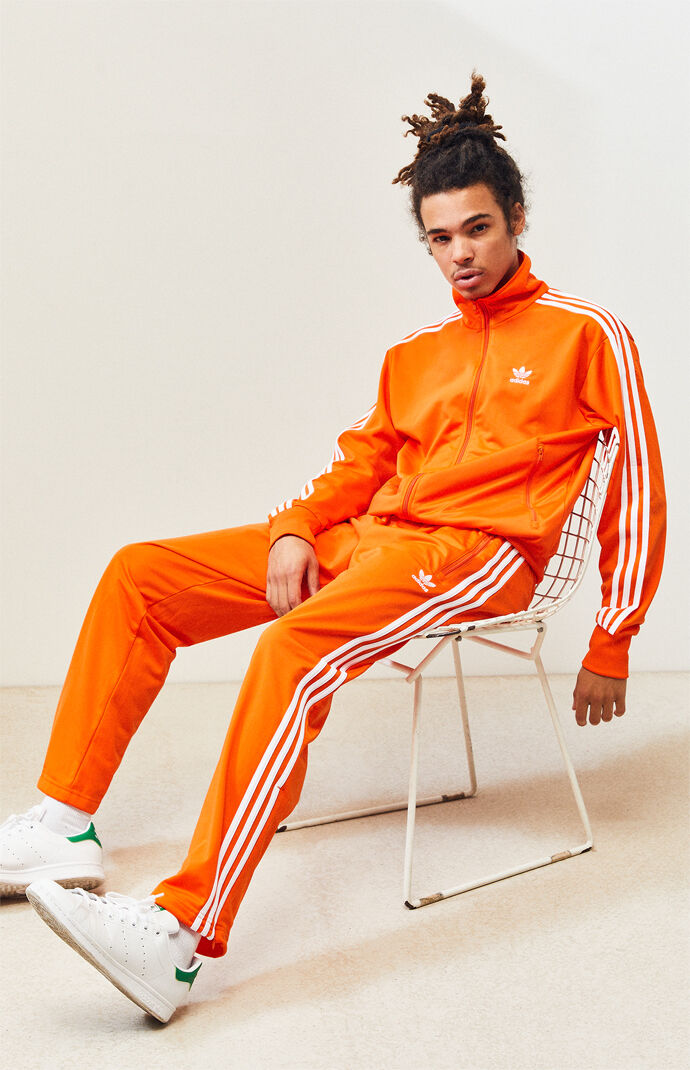 orange adidas tracksuit womens