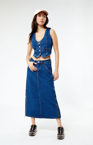 Organic Denim Maxi Skirt image number 1