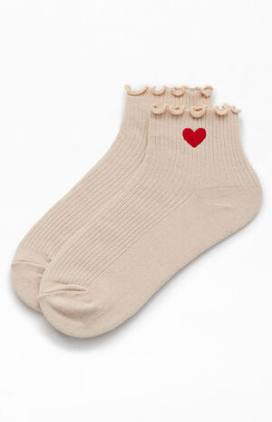 Heart Ruffle Ankle Socks image number 1
