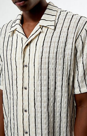 Textured Vertical Striped Camp Shirt image number 2