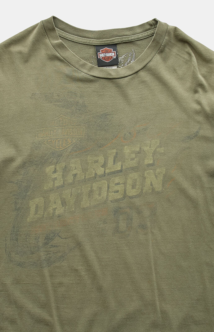 PS VINTAGE Olive 2000s Harley Davidson Graphic T-Shirt