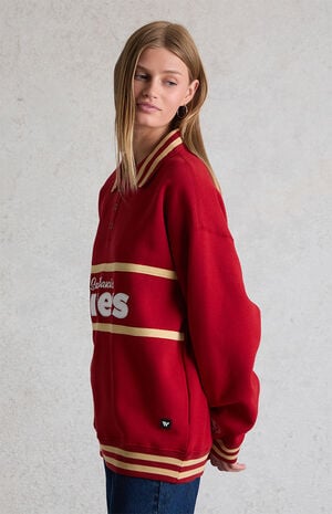 x NFL SF 49ers Long Sleeve Polo Sweatshirt image number 3