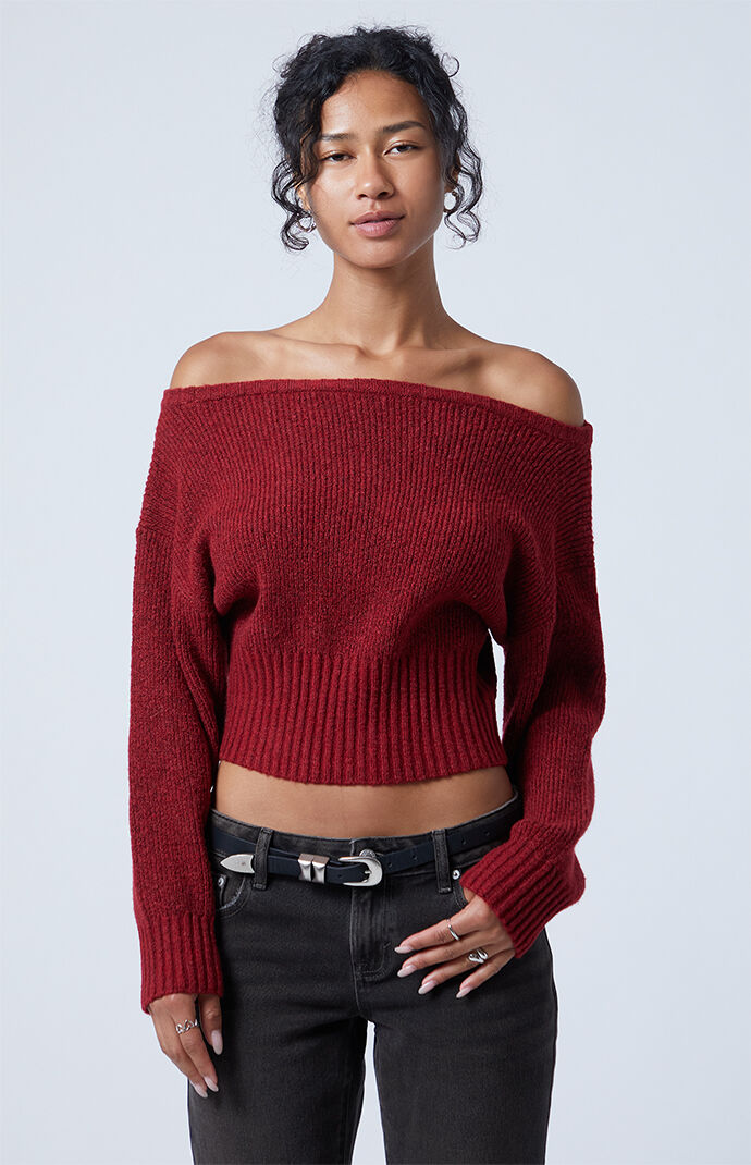 Third Charm Cosette Ribbed Off-The-Shoulder Sweater | PacSun