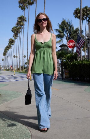 Green Babydoll Tank Top image number 4