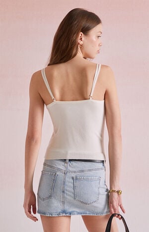 Frankie Button Up Sweater Tank Top image number 3