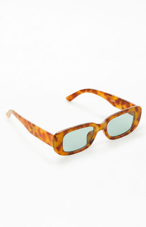 Brown Plastic Square Sunglasses image number 1