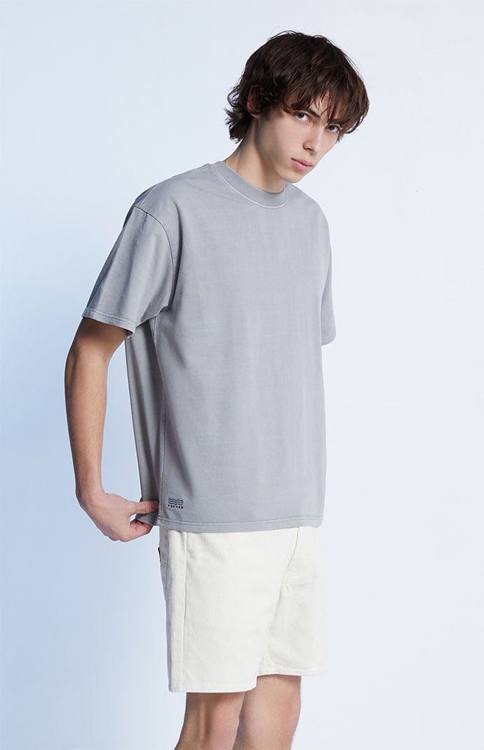 Gray oversized t shirt sales