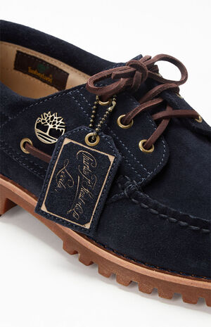 Navy Suede 3-Eye Classic Lug Boat Shoes image number 6
