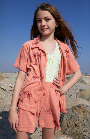 Palm Tree Terry Sweat Shorts image number 1