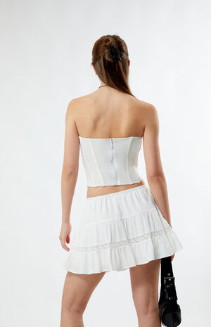 Mesh Lace Tiered Mini Skort image number 4