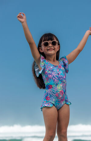 Kids Coral One Piece Swimsuit image number 4