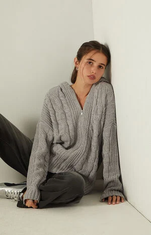 Dylan Zip Up Hooded Cardigan image number 1