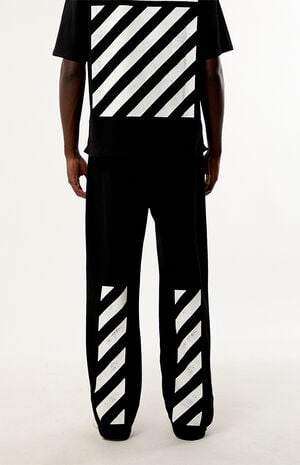Diagonal Open Hem Relaxed Sweatpants image number 4