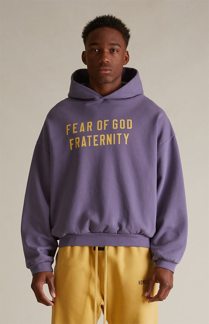Fear of God Essentials Lavender Heavy Fleece Hoodie PacSun