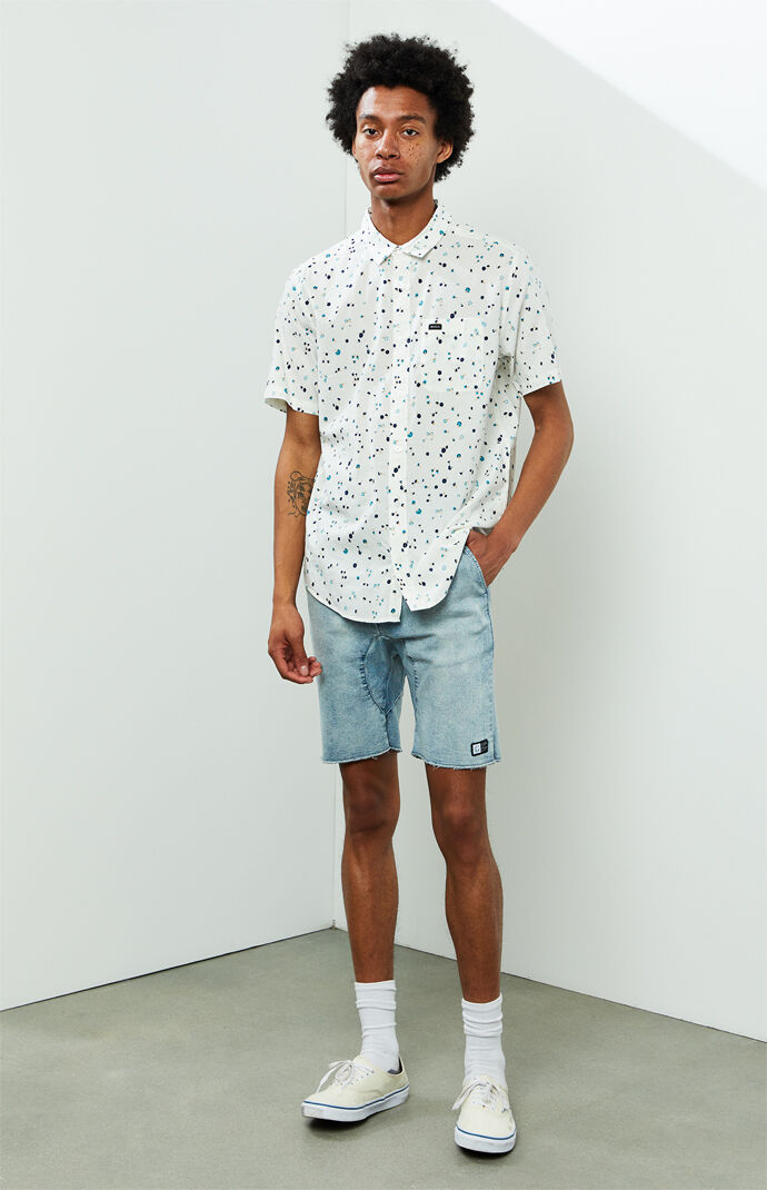 Calico Short Sleeve Button Up Shirt