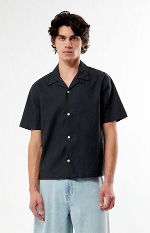 Elai Black Linen Camp Shirt image number 1