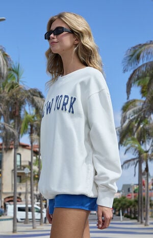 White Erica New York Crew Neck Sweatshirt image number 2
