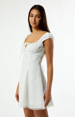 Maggie Tie Front Ruched Mini Dress image number 4