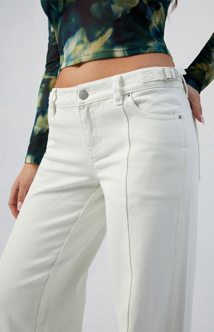 Pacsun White Paneled Low Rise Baggy Jeans | PacSun