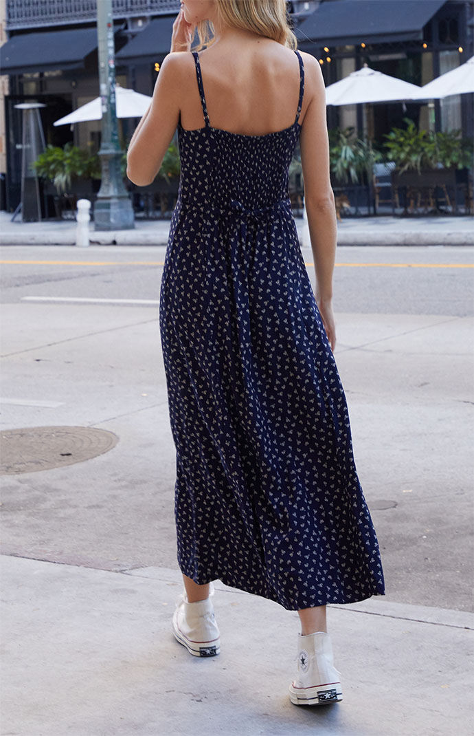John Galt Blue Floral Colleen Slip Dress PacSun