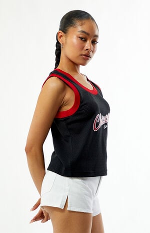 NBA Chicago Bulls Mesh Cropped Tank Top image number 2
