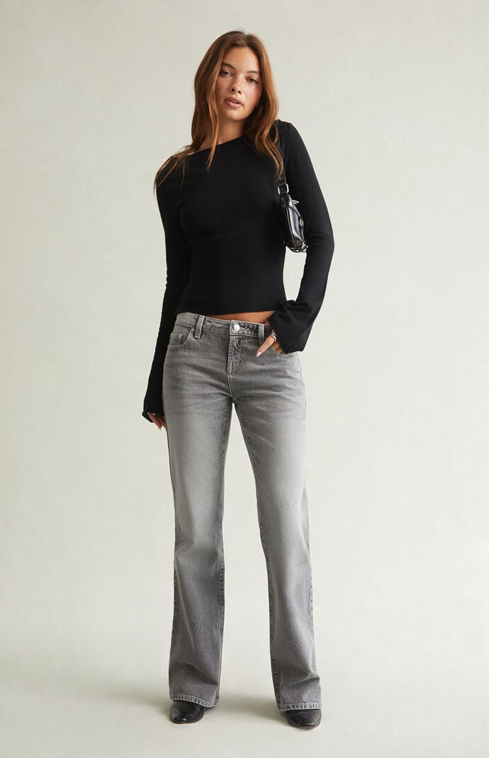 Pacsun Jade Low Rise Bootcut Jeans Light Gray