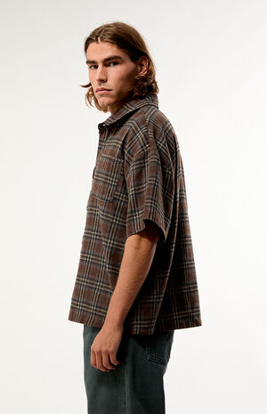 Chocolate Plaid Woven Flannel Shirt image number 3
