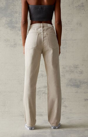 Beige Dad Jeans image number 3