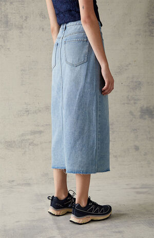Light Blue Denim Midi Skirt image number 4