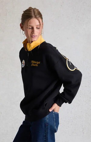 x NFL Pittsburgh Steelers Quarter Zip Fleece Sweatshirt image number 4