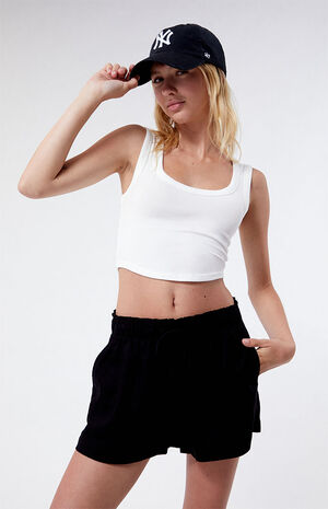 Linen Elastic Waist Shorts image number 3