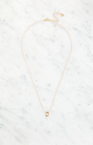 D Initial 14K Gold Plated Necklace image number 1