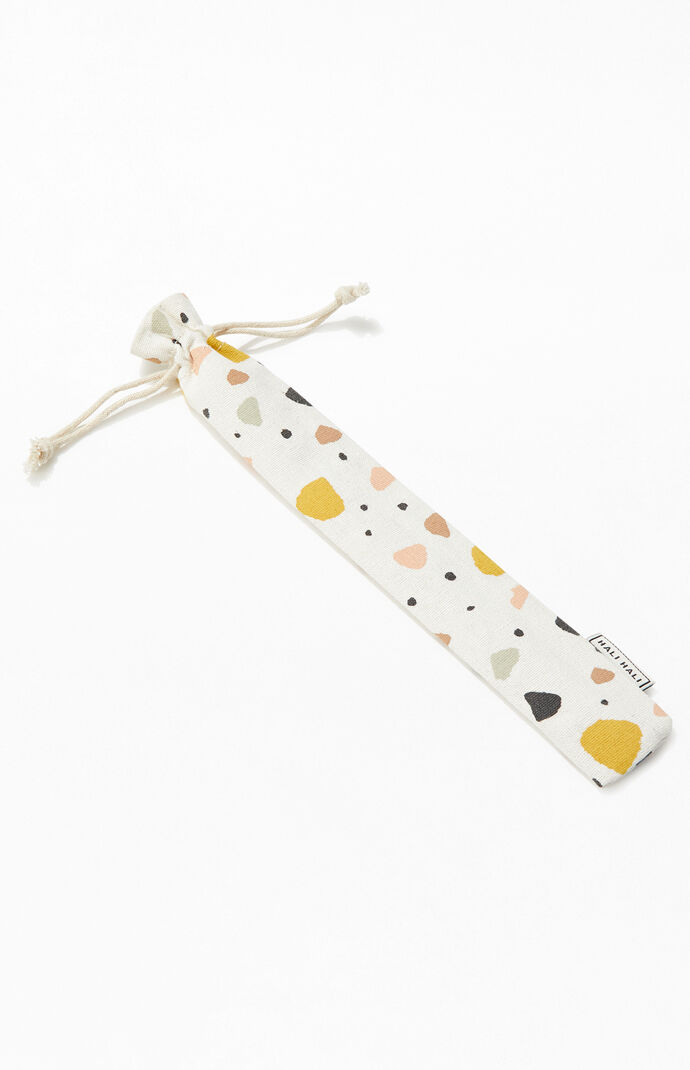3 Piece Small Terrazzo Reusable Straw Set