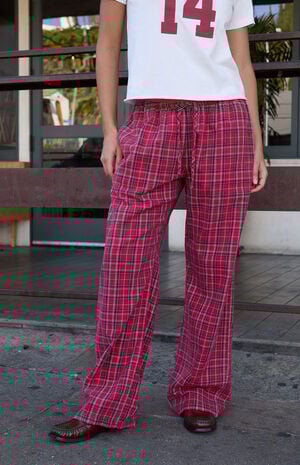 Red Plaid Anastasia Baggy Pants image number 1