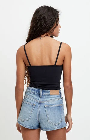 Ivy High Waisted Festival Jean Shorts Medium Blue image number 5