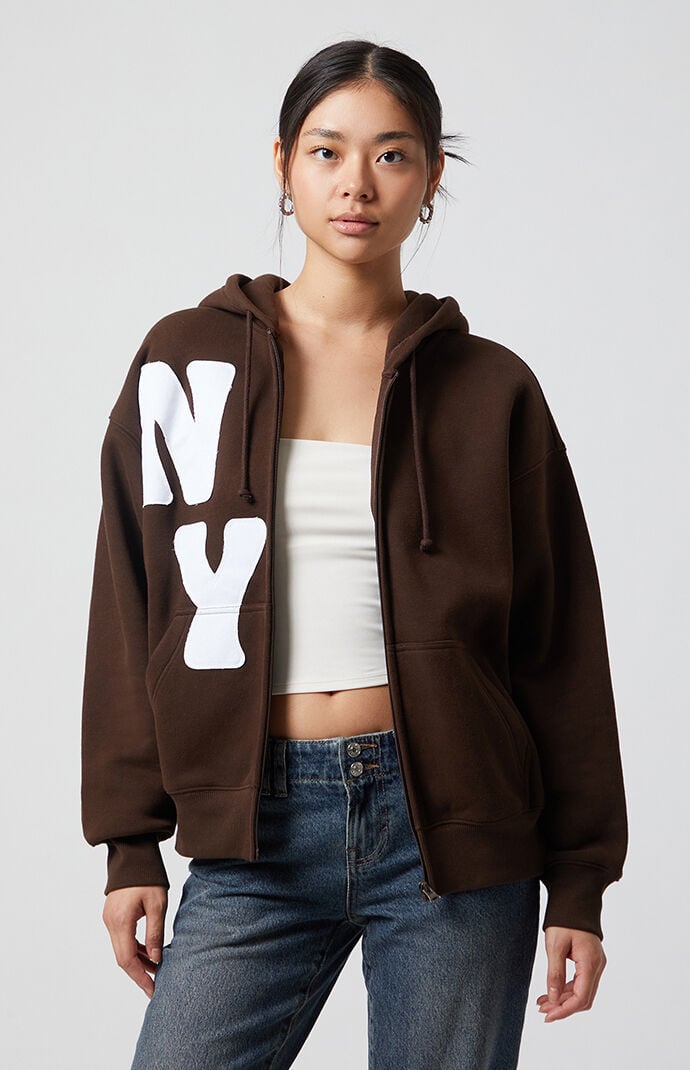 Pacsun Big NY Zip Up Oversized Hoodie | PacSun