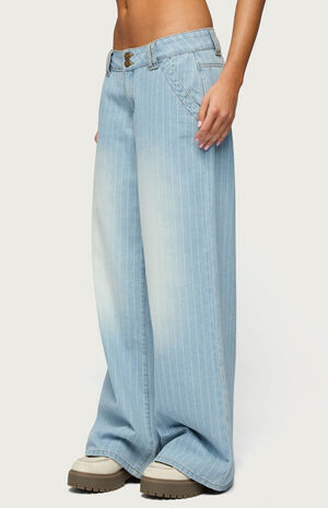 Cory Striped Low Rise Baggy Jeans image number 2