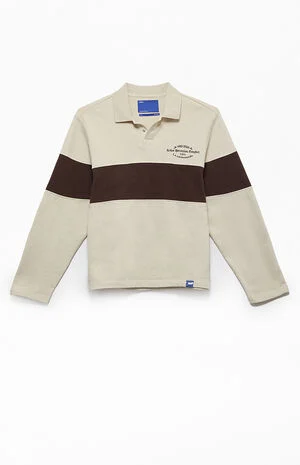 Gray Long Sleeve Rugby Polo Shirt image number 1