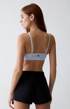 Light Blue Recycled All Me 3-Stripes Sports Bra Light Blue Recycled All Me 3-Stripes Sports Bra image number null