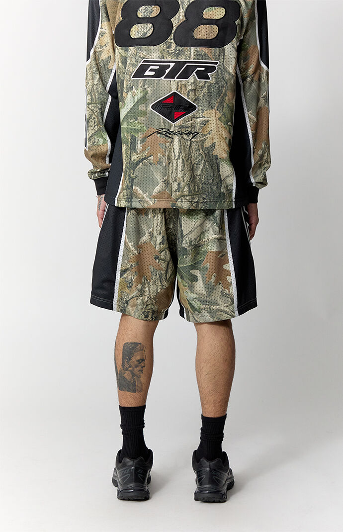 Pacsun Camo Mesh Embroidered Shorts