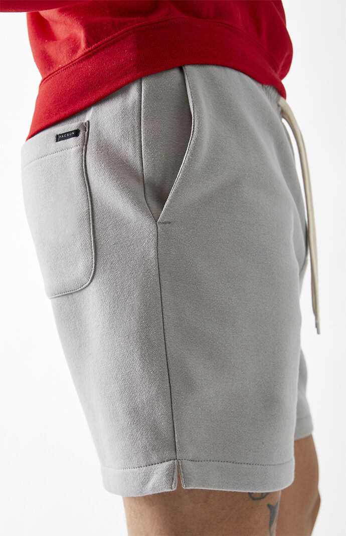 Gray Fleece Drawstring Volley Shorts