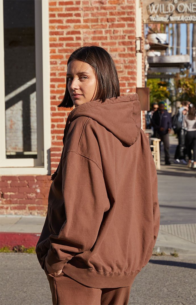 John Galt Brown Christy Full Zip Hoodie PacSun