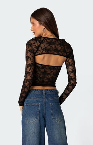Addison Sheer Lace Two Piece Top image number 3