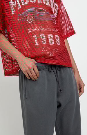 Washed Black Johnny Fleece Straight Sweatpants image number 5