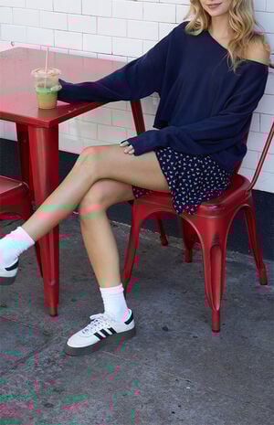 Navy Wide Neck Sweater image number 3