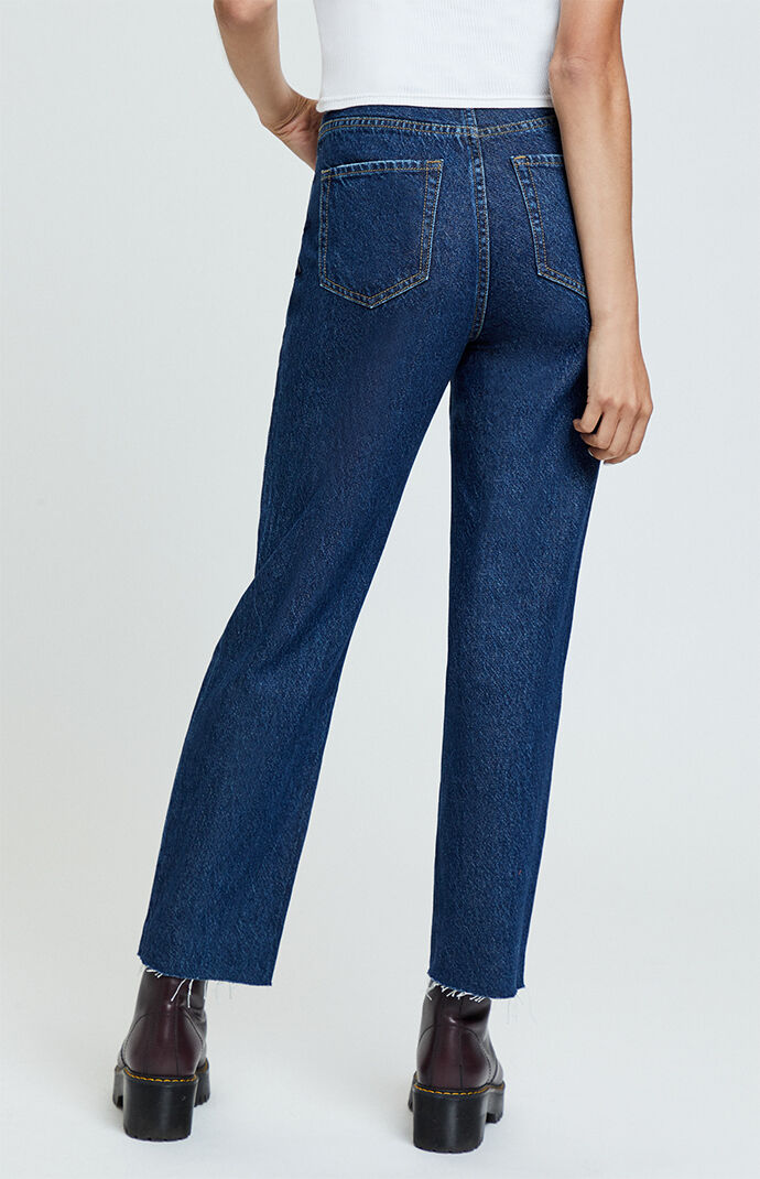 Leo Blue High Waisted Straight Leg Jeans