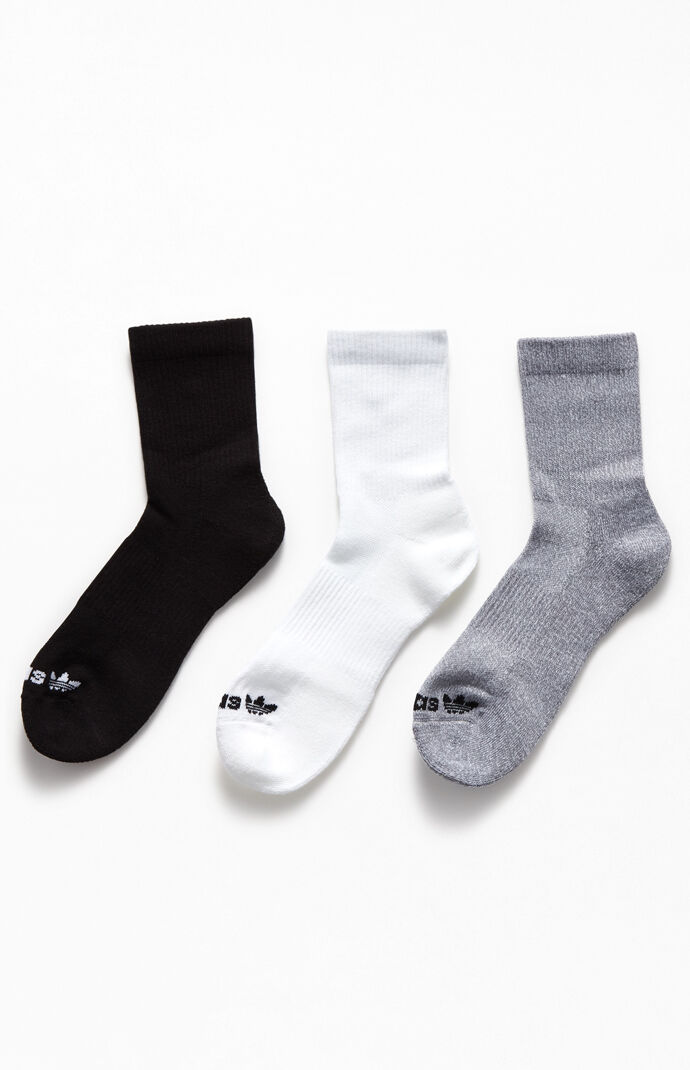 Three Pack Trefoil Mid Crew Socks