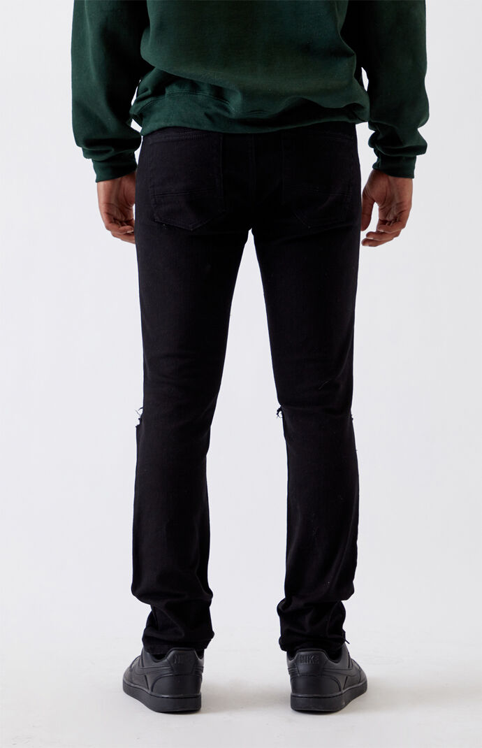 black ripped jeans with zippers