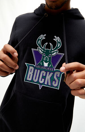 Milwaukee Bucks Hooded Sweatshirt Hoodie Retro NBA Mitchell &